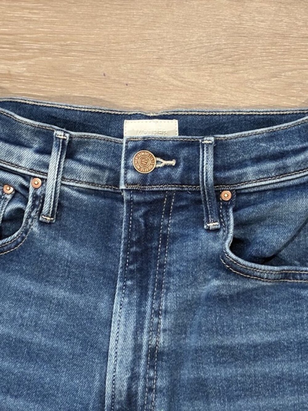 MOTHER The Maven Ankle Fray Jeans in Bitchn – Size 25 – High-Rise Wide Leg Blue - Picture 5 of 8